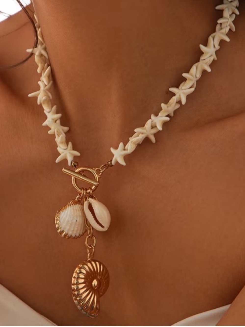 Starfish Statement Necklace
With Charm Drop
